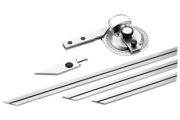 DERECELİ MERCEKLİ GÖNYE 3 PARÇALI 0 -10 * 0.01 mm 0 - 360 DERECE