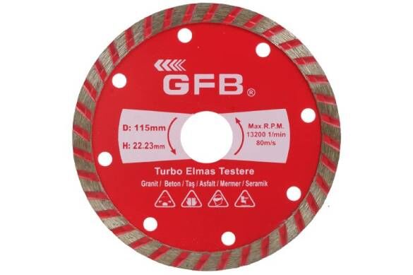 TURBO ELMAS MERMER GRANİT SERAMİK KESİCİ 115 mm / 180 mm / 230 mm