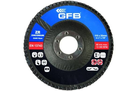 ZİRKONYUM FLAP DİSK ZIMPARA 115 mm - 40 / 60 / 80 / 100 / 120 KUM 60 KUM