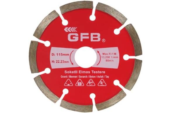 SOKETLİ İ ELMAS - SERAMİK BETON VE MERMER KESİCİ 115 mm / 180 mm / 230 mm 180 mm